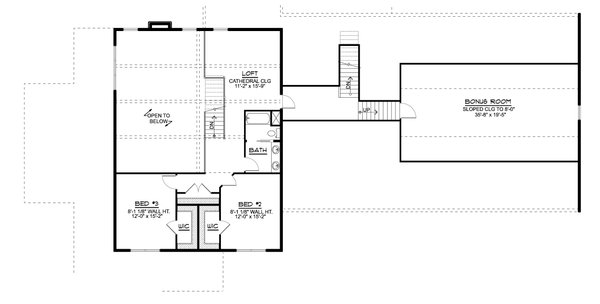 Barndominium Floor Plan - Upper Floor Plan #1064-223
