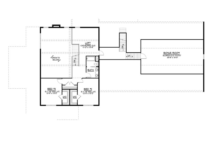 Architectural House Design - Floor Plan - Upper Floor for Barndominium House Plan #1064-223 - 3 bed, 2.5 bath
