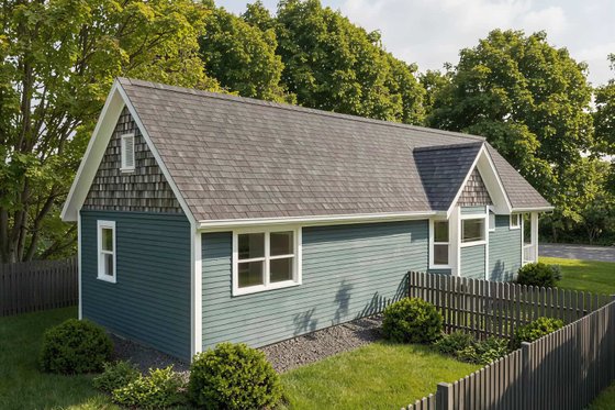 Exterior - Rear Elevation 1 for Cottage House Plan #79-103 - 2 bed, 1 bath