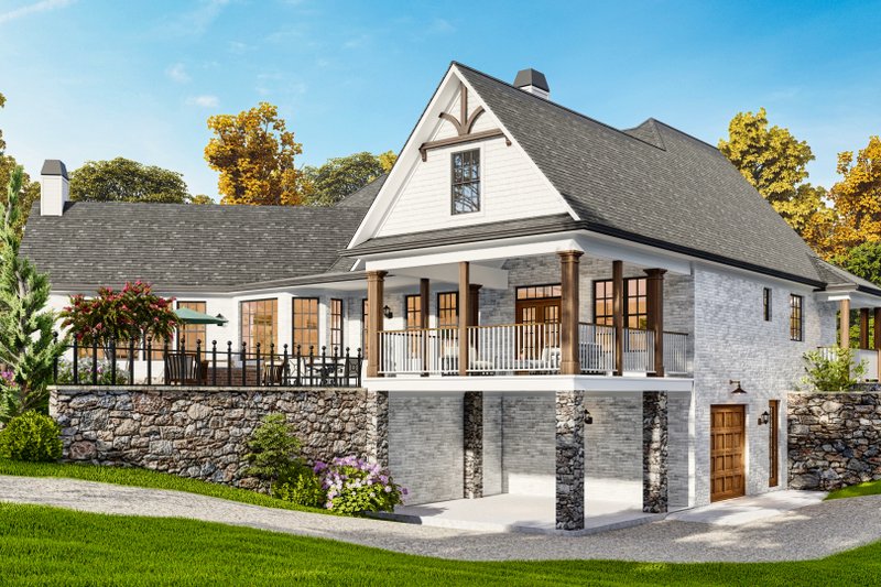 Dream House Plan - Exterior - Rear Elevation 2 for Ranch House Plan #54-699 - 3 bed, 2.5 bath