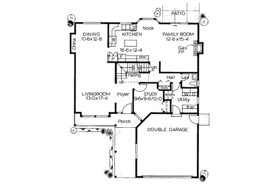 Floor Plan - Main Floor for European House Plan #126-184 - 3 bed, 2.5 bath