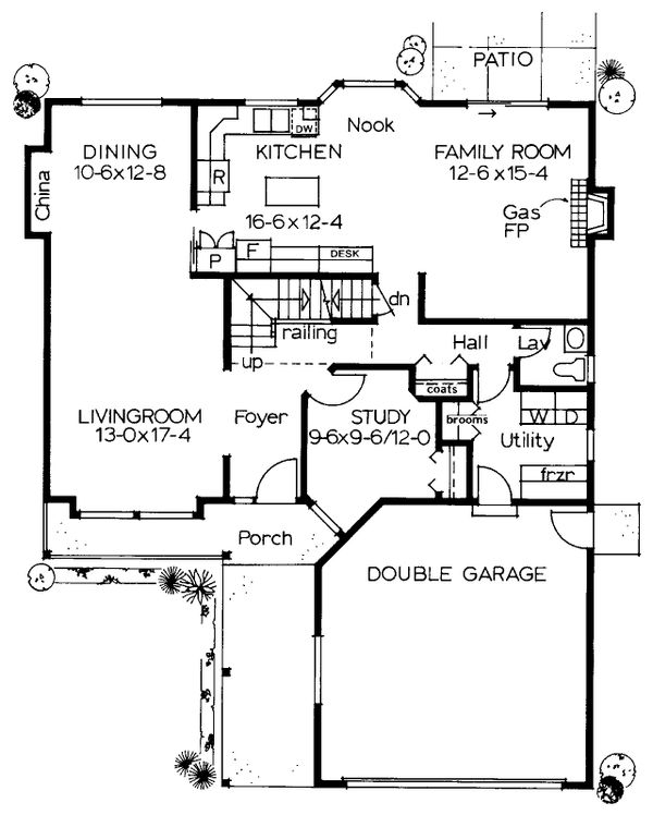 House Blueprint - European Floor Plan - Main Floor Plan #126-184