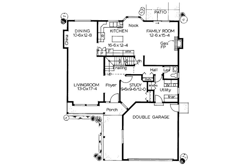 Home Plan - Floor Plan - Main Floor for European House Plan #126-184 - 3 bed, 2.5 bath
