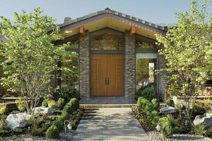 Exterior - Front Elevation 2 for Ranch House Plan #48-433 - 5 bed, 5.5 bath