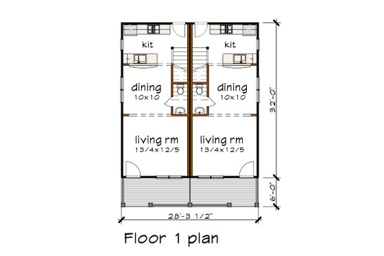 Floor Plan - Main Floor for Farmhouse House Plan #79-276 - 4 bed, 2.5 bath