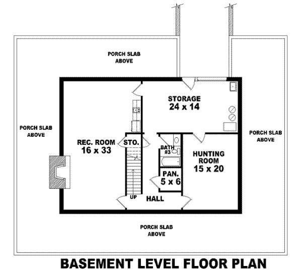 Southern Floor Plan - Lower Floor Plan #81-772