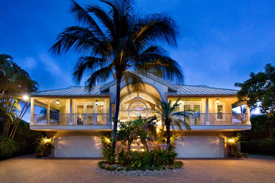 Exterior - Front Elevation for Beach House Plan #548-10 - 3 bed, 4 bath