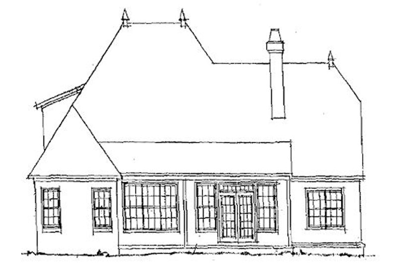 Home Plan - Exterior - Rear Elevation for European House Plan #20-321 - 4 bed, 3 bath