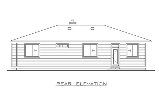 Exterior - Rear Elevation for Contemporary House Plan #1100-26 - 4 bed, 2 bath