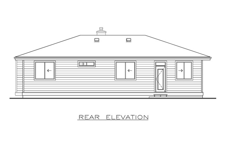 Architectural House Design - Exterior - Rear Elevation for Contemporary House Plan #1100-26 - 4 bed, 2 bath