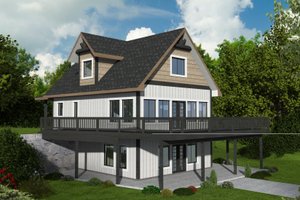 Cabin Exterior - Front Elevation Plan #117-944
