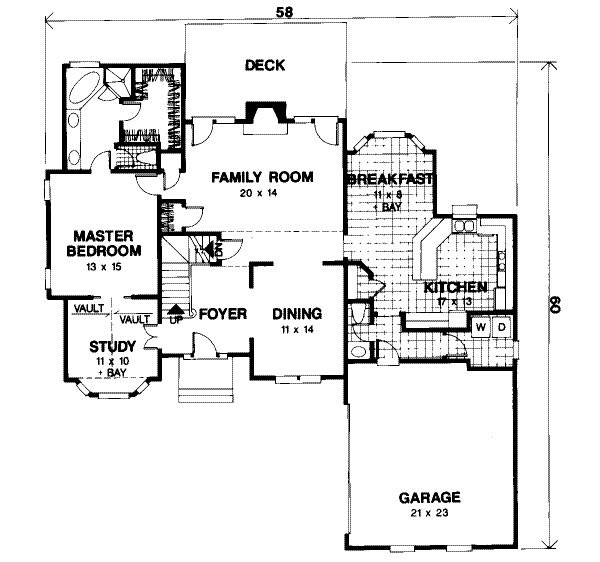 Dream House Plan - European Floor Plan - Main Floor Plan #56-174