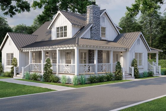 Exterior - Front Elevation 4 for Country House Plan #923-406 - 3 bed, 2.5 bath