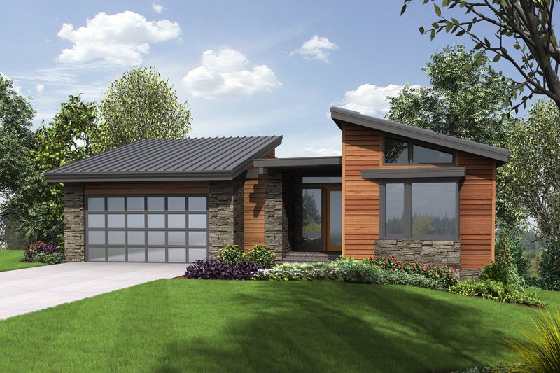 Dream House Plan - Modern Exterior - Front Elevation Plan #48-606