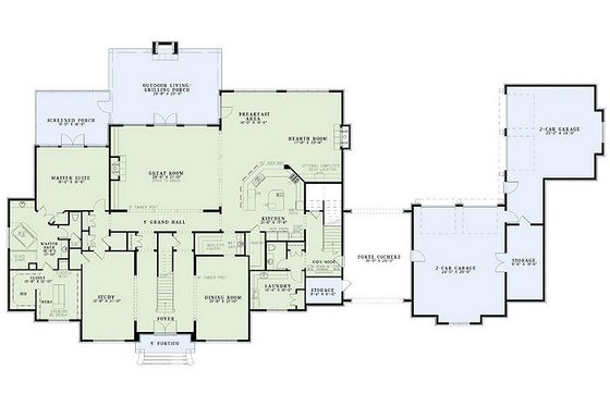 Floor Plan - Main Floor for European House Plan #17-2461 - 4 bed, 4.5 bath