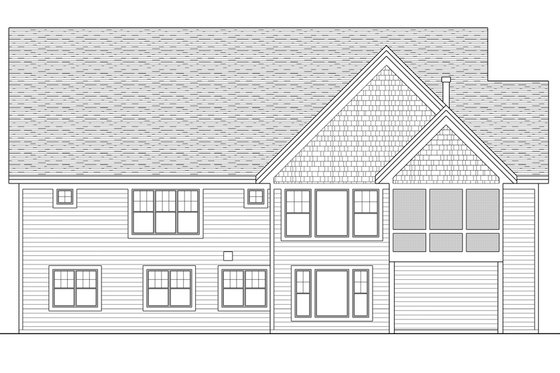 Exterior - Rear Elevation for Craftsman House Plan #51-563 - 4 bed, 4 bath