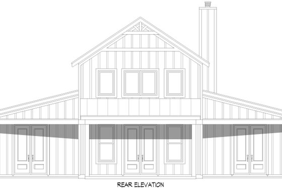 Exterior - Rear Elevation 1 for Barndominium House Plan #932-1130 - 2 bed, 2.5 bath