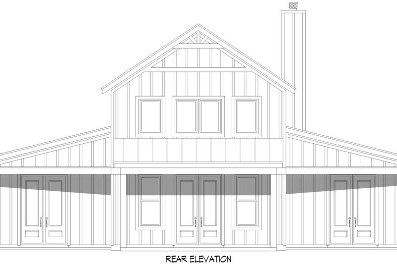 Dream House Plan - Exterior - Rear Elevation 1 for Barndominium House Plan #932-1130 - 2 bed, 2.5 bath