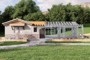 Mediterranean Style House Plan - 3 Beds 1 Baths 988 Sq/Ft Plan #1106-111 Exterior 