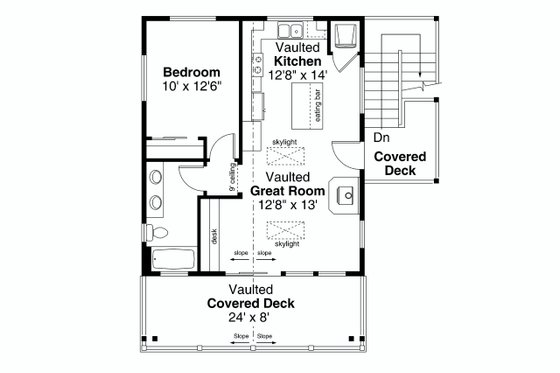 Floor Plan - Upper Floor for Craftsman House Plan #124-1247 - 1 bed, 1.5 bath