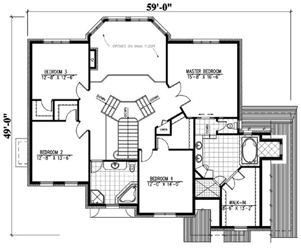 European Floor Plan - Upper Floor Plan #138-235