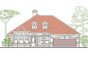 Mediterranean Exterior - Front Elevation Plan #80-143