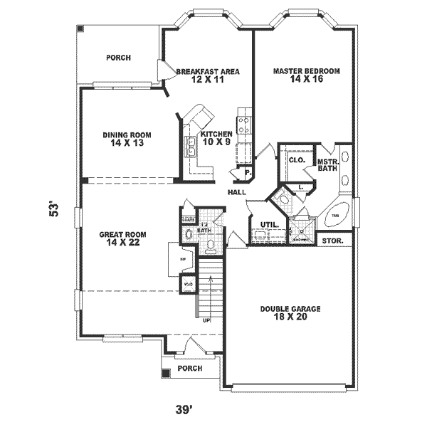 Southern Floor Plan - Main Floor Plan #81-218