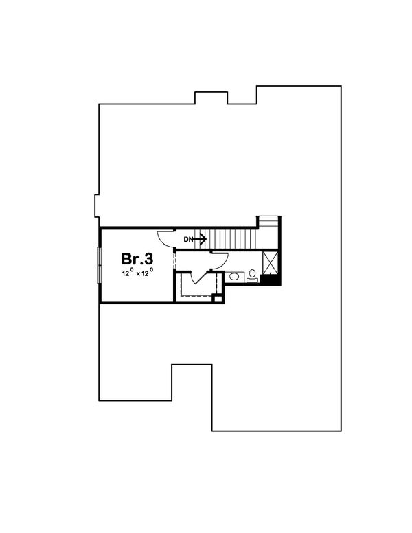 Architectural House Design - Craftsman Floor Plan - Upper Floor Plan #20-2415