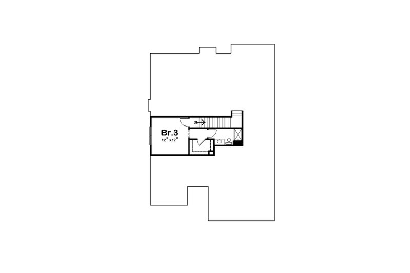 House Blueprint - Floor Plan - Upper Floor for Craftsman House Plan #20-2415 - 5 bed, 4 bath