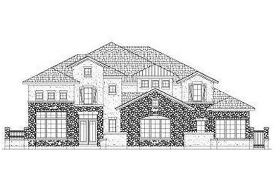 Exterior - Front Elevation for European House Plan #411-843 - 4 bed, 4.5 bath