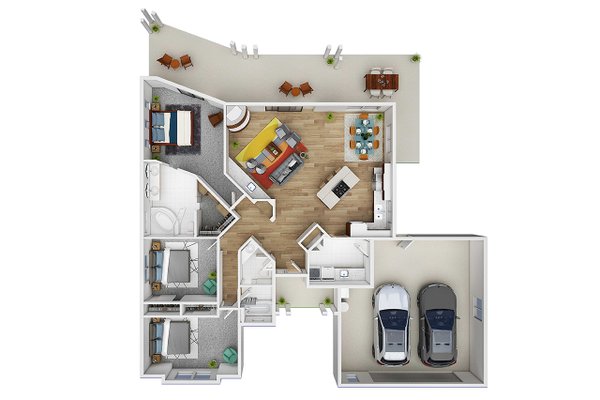 Architectural House Design - Adobe / Southwestern Floor Plan - Other Floor Plan #124-437