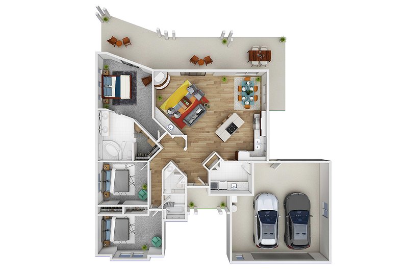 Architectural House Design - Floor Plan - Other Floor for Adobe / Southwestern House Plan #124-437 - 3 bed, 2 bath
