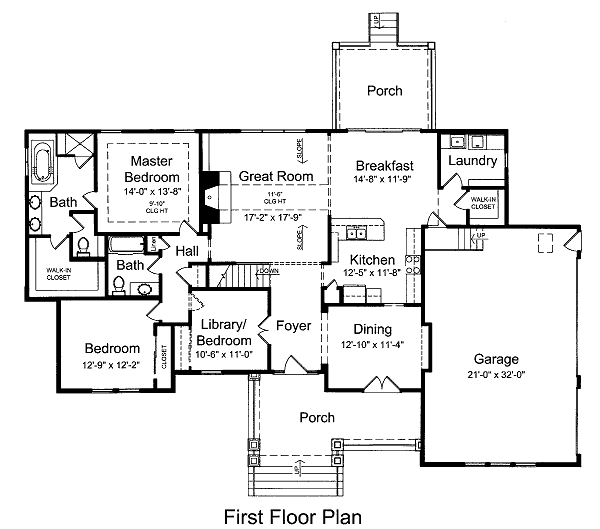 Craftsman Floor Plan - Main Floor Plan #46-419