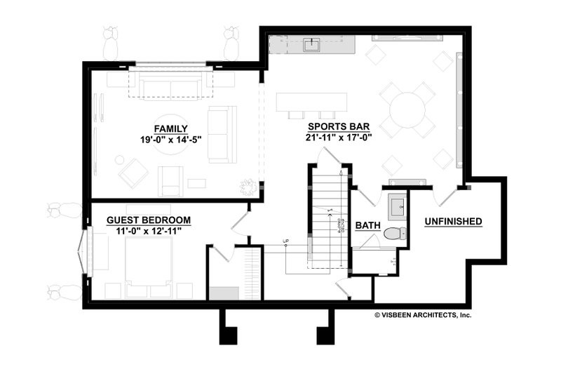 Architectural House Design - Floor Plan - Lower Floor for Traditional House Plan #928-349 - 5 bed, 3.5 bath