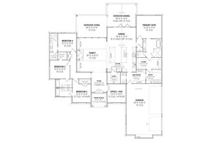Floor Plan - Main Floor for European House Plan #1096-52 - 4 bed, 4.5 bath