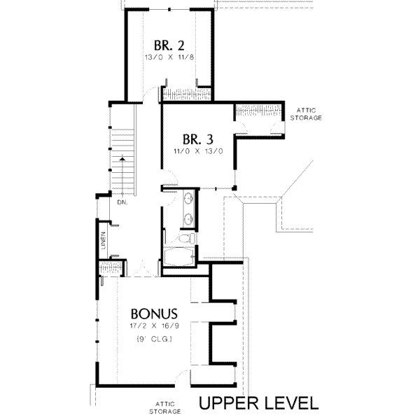 House Design - European Floor Plan - Upper Floor Plan #48-145