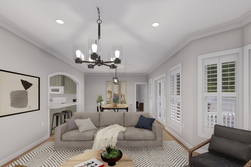 House Blueprint - Interior - Family Room for Farmhouse House Plan #1060-108 - 2 bed, 2 bath