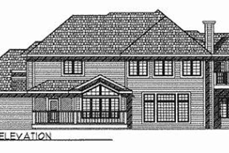 Home Plan - Exterior - Rear Elevation for European House Plan #70-505 - 4 bed, 3 bath