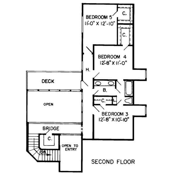 European Floor Plan - Upper Floor Plan #312-461