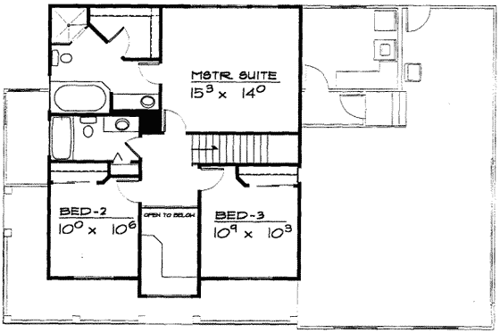 Floor Plan - Upper Floor for Country House Plan #308-139 - 3 bed, 2.5 bath