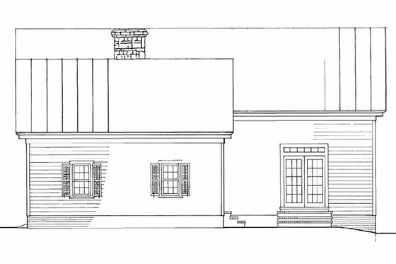 Exterior - Rear Elevation for Southern House Plan #137-208 - 3 bed, 2 bath