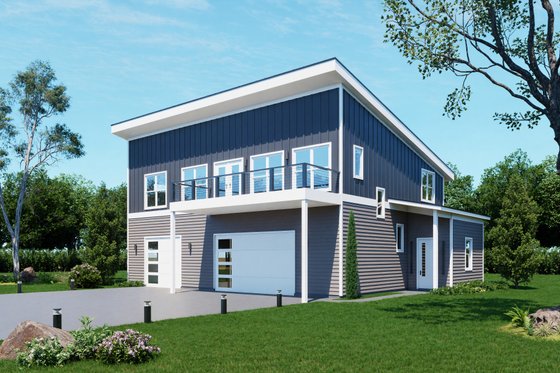 Exterior - Front Elevation 3 for Contemporary House Plan #932-1368 - 3 bed, 2.5 bath