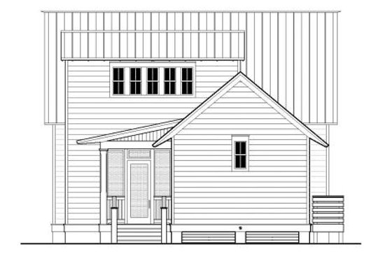 Exterior - Rear Elevation for Beach House Plan #443-5 - 3 bed, 4 bath