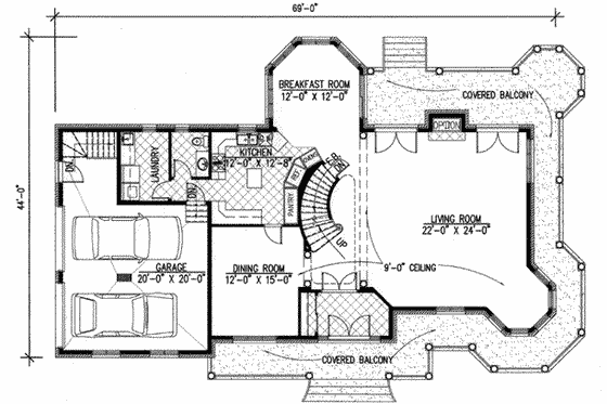 Floor Plan - Main Floor for Victorian House Plan #138-165 - 3 bed, 2.5 bath