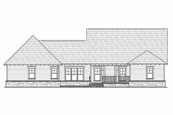Exterior - Rear Elevation for Craftsman House Plan #21-295 - 4 bed, 2.5 bath