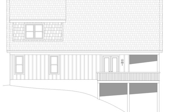 Exterior - Rear Elevation for Traditional House Plan #932-509 - 3 bed, 2.5 bath