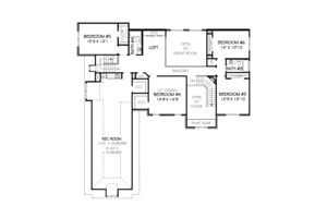 Floor Plan - Upper Floor for European House Plan #424-363 - 6 bed, 4 bath