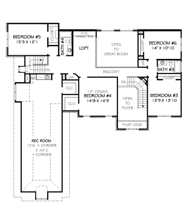 European Floor Plan - Upper Floor Plan #424-363