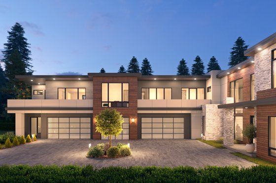 Exterior - Front Elevation 3 for Contemporary House Plan #1066-163 - 7 bed, 5.5 bath