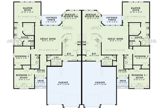 Floor Plan - Main Floor for European House Plan #17-1085 - 3 bed, 2 bath